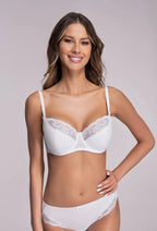 Reggiseno semi imbottito in microfibra e pizzo - mary jane