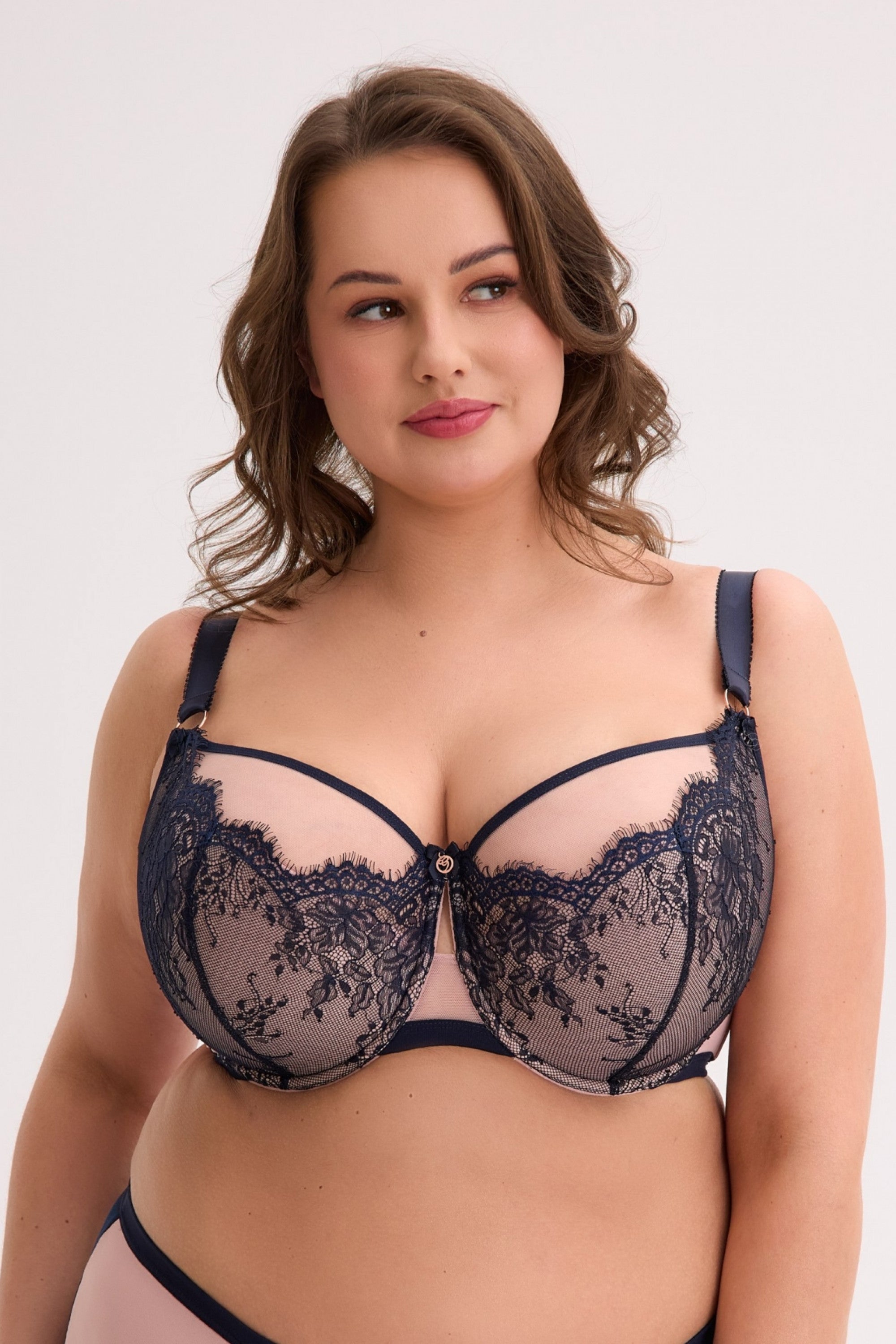 Reggiseno semi–soft con ferretto in pizzo - aina frida - blu