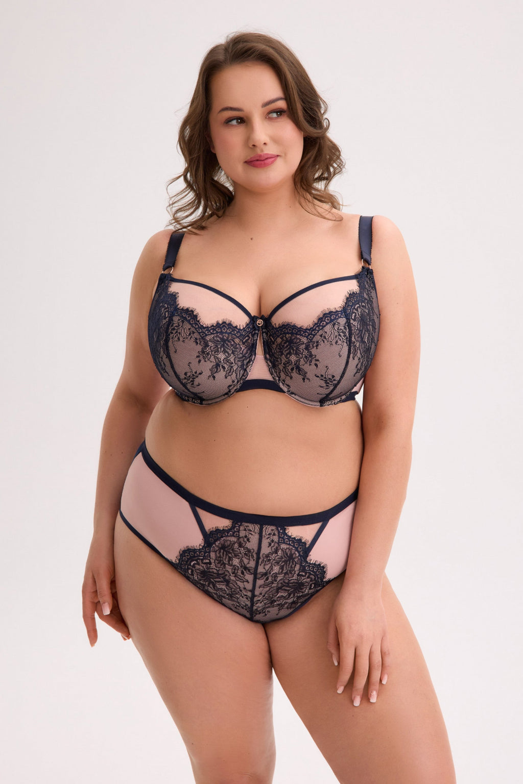 Reggiseno semi–soft con ferretto in pizzo - aina frida - blu