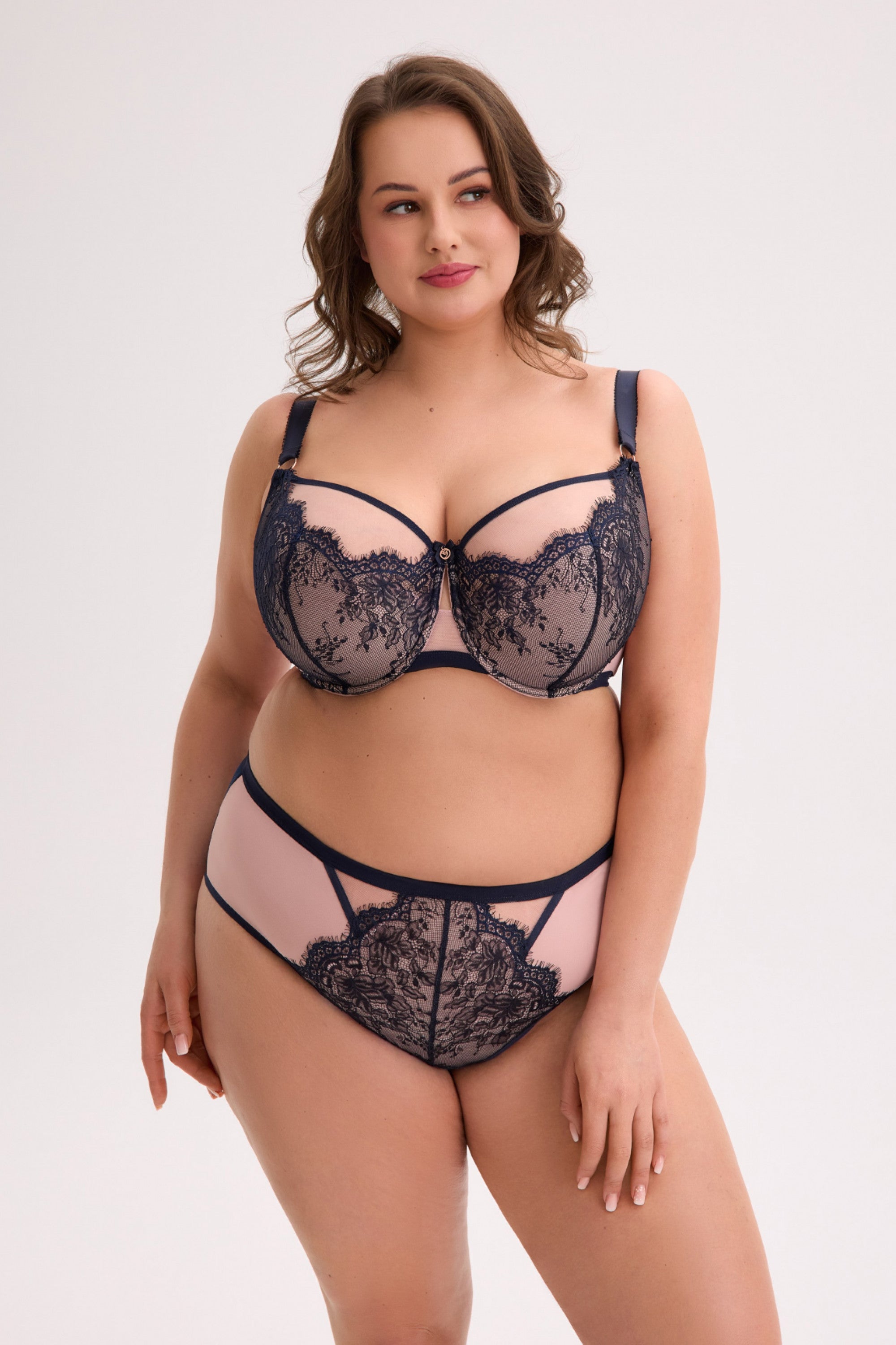 Reggiseno semi–soft con ferretto in pizzo - aina frida - blu