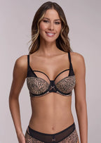 Reggiseno semi soft con ferretto in tulle animalier - tiger