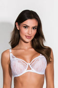 Reggiseno semi soft in pizzo - amelia - bianco