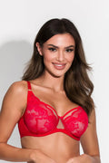 Reggiseno semi soft in pizzo - amelia - rosso