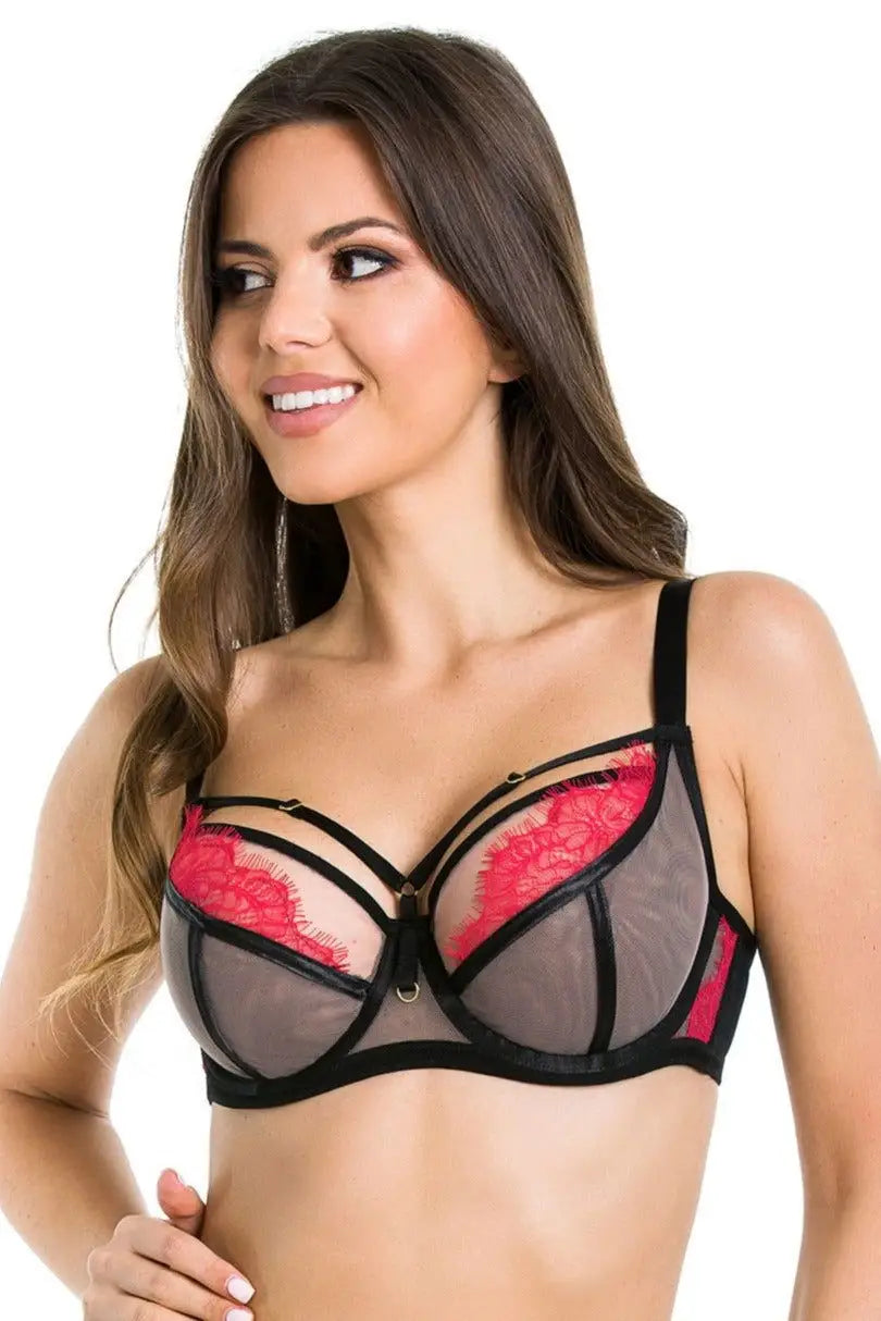 Reggiseno soft - delice - nero-rosso