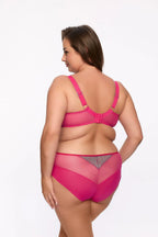 Reggiseno soft con ferretto in tulle turchese e ricamo