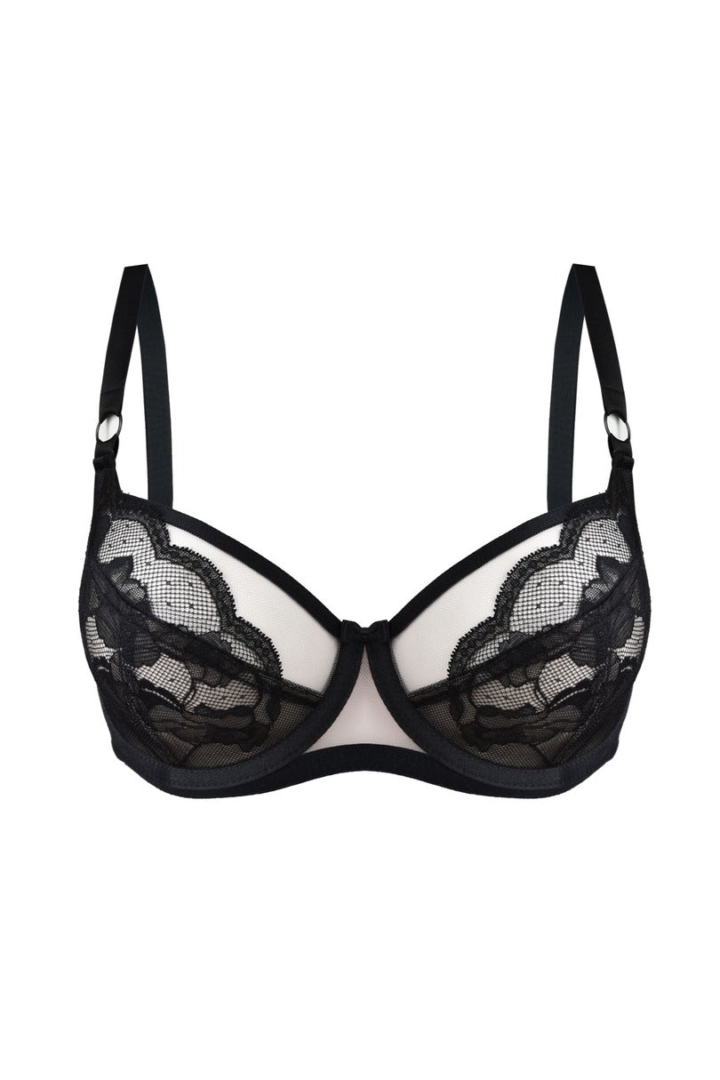 Reggiseno soft in pizzo - amelia - nero