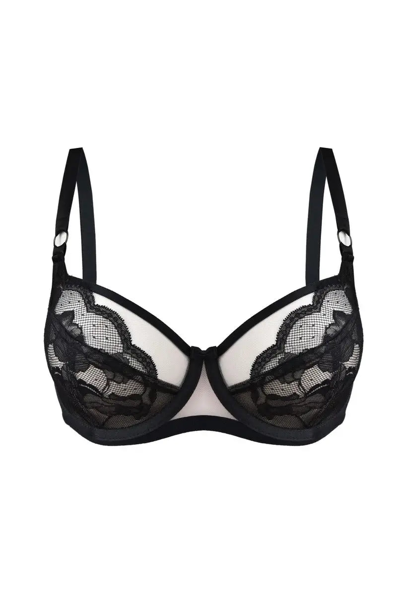 Reggiseno soft in pizzo - amelia - nero