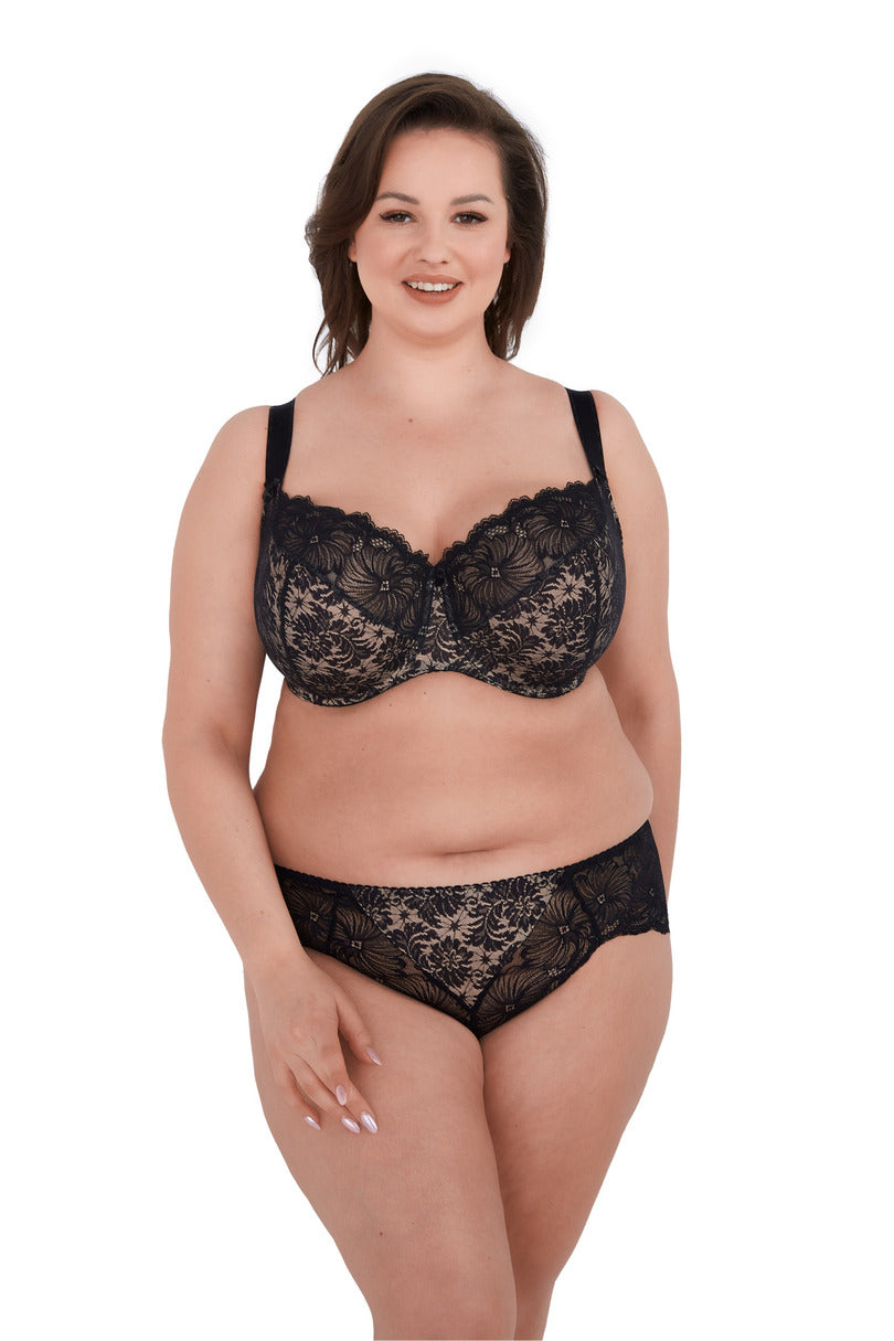 Reggiseno soft in pizzo - chantal maxi - nero