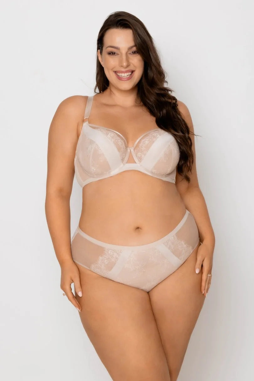 Reggiseno soft in pizzo - monaco - beige