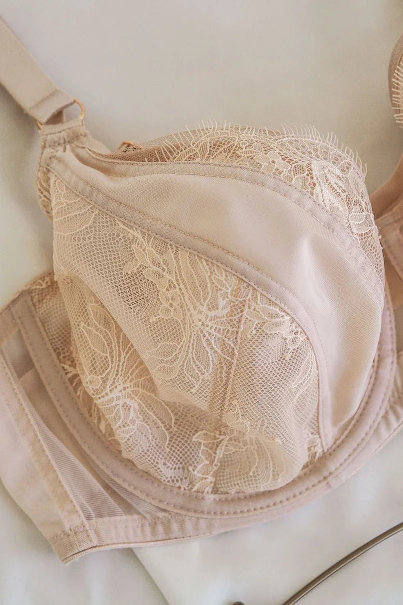 Reggiseno soft in pizzo - monaco - beige