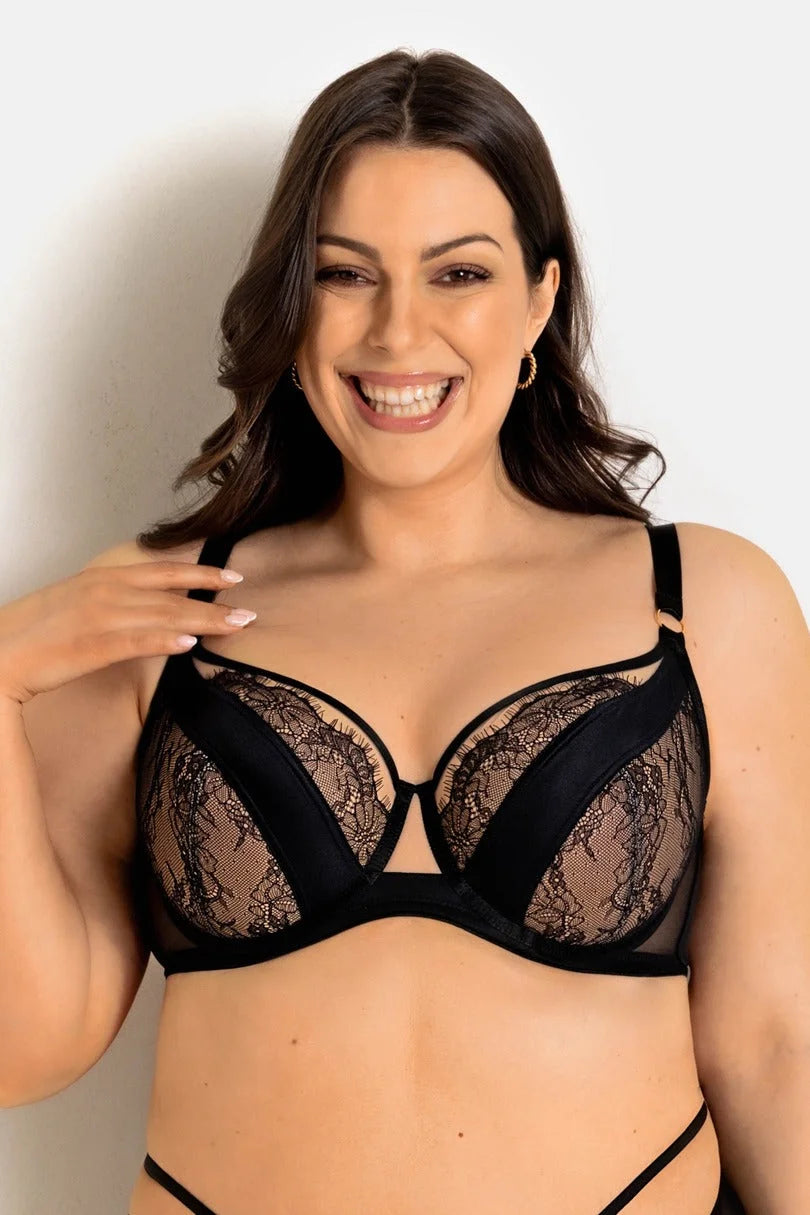 Reggiseno soft in pizzo - monaco - nero