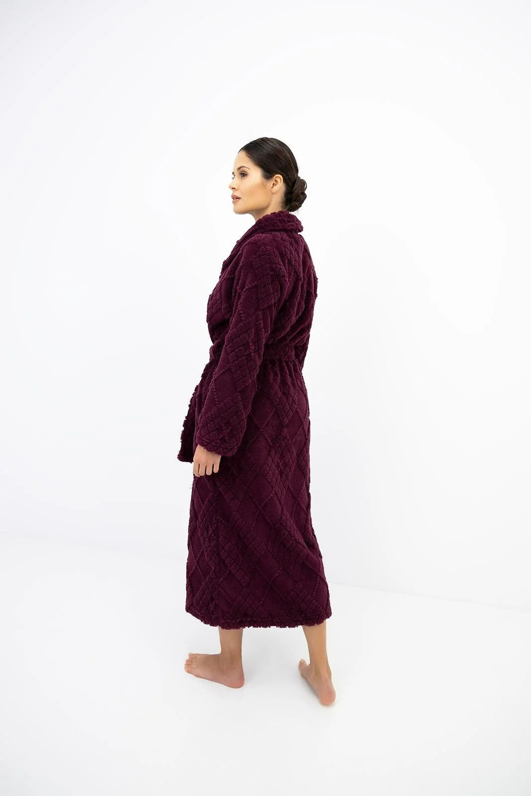 Rosira - vestaglia lunga da donna in tessuto goffrato