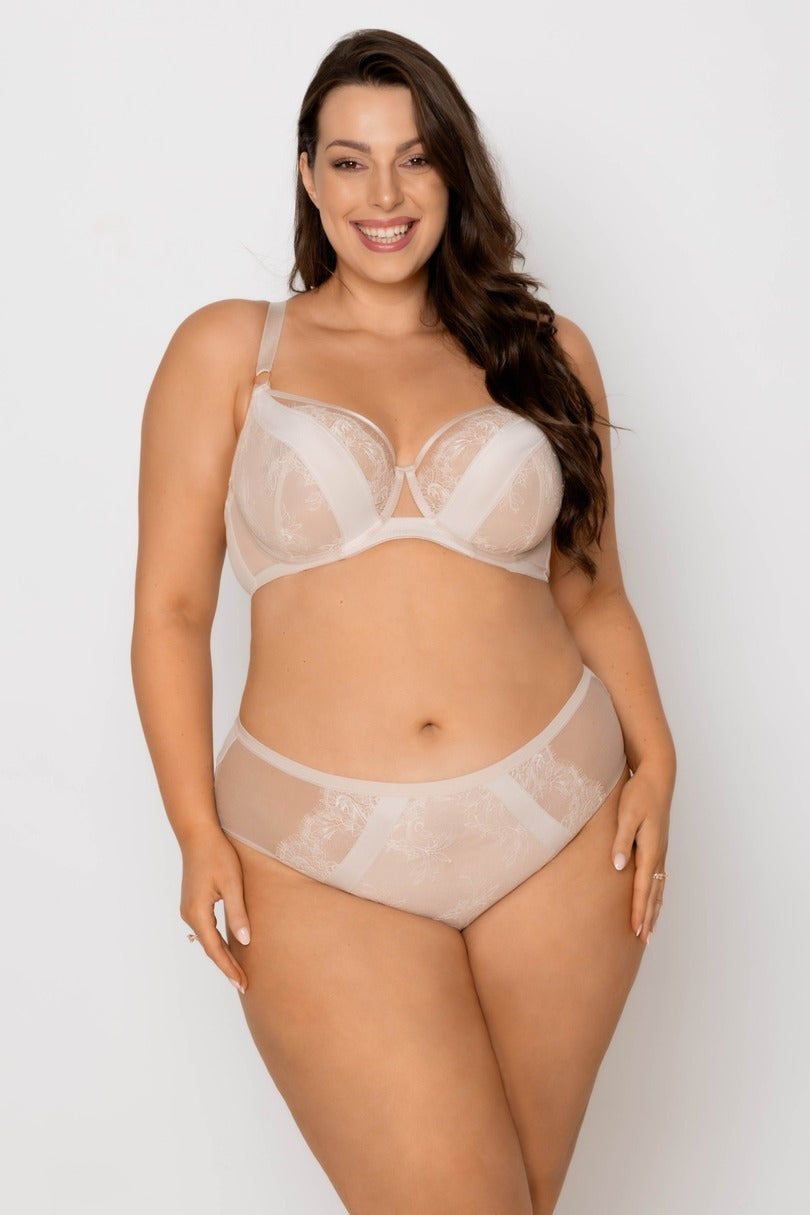 Slip da donna alti in pizzo - MONACO - Beige - Lullaby Lingerie