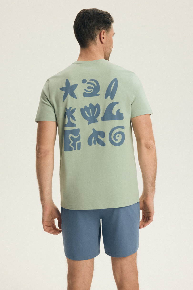 Break | Pigiama Uomo in Cotone – Set maglia manica corta e pantaloncini corti - Lullaby Lingerie