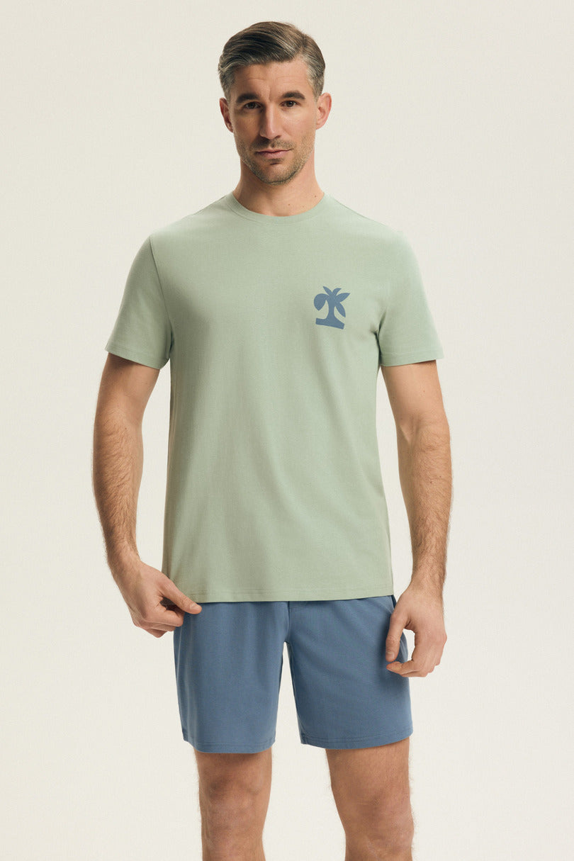 Break | Pigiama Uomo in Cotone – Set maglia manica corta e pantaloncini corti - Lullaby Lingerie