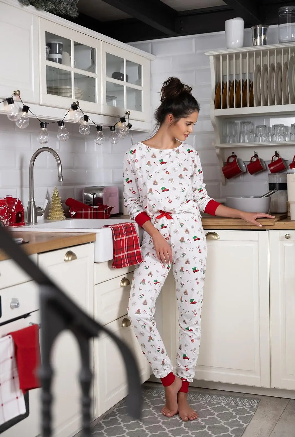 Samantha | pigiama da donna 100% cotone | tema natalizio