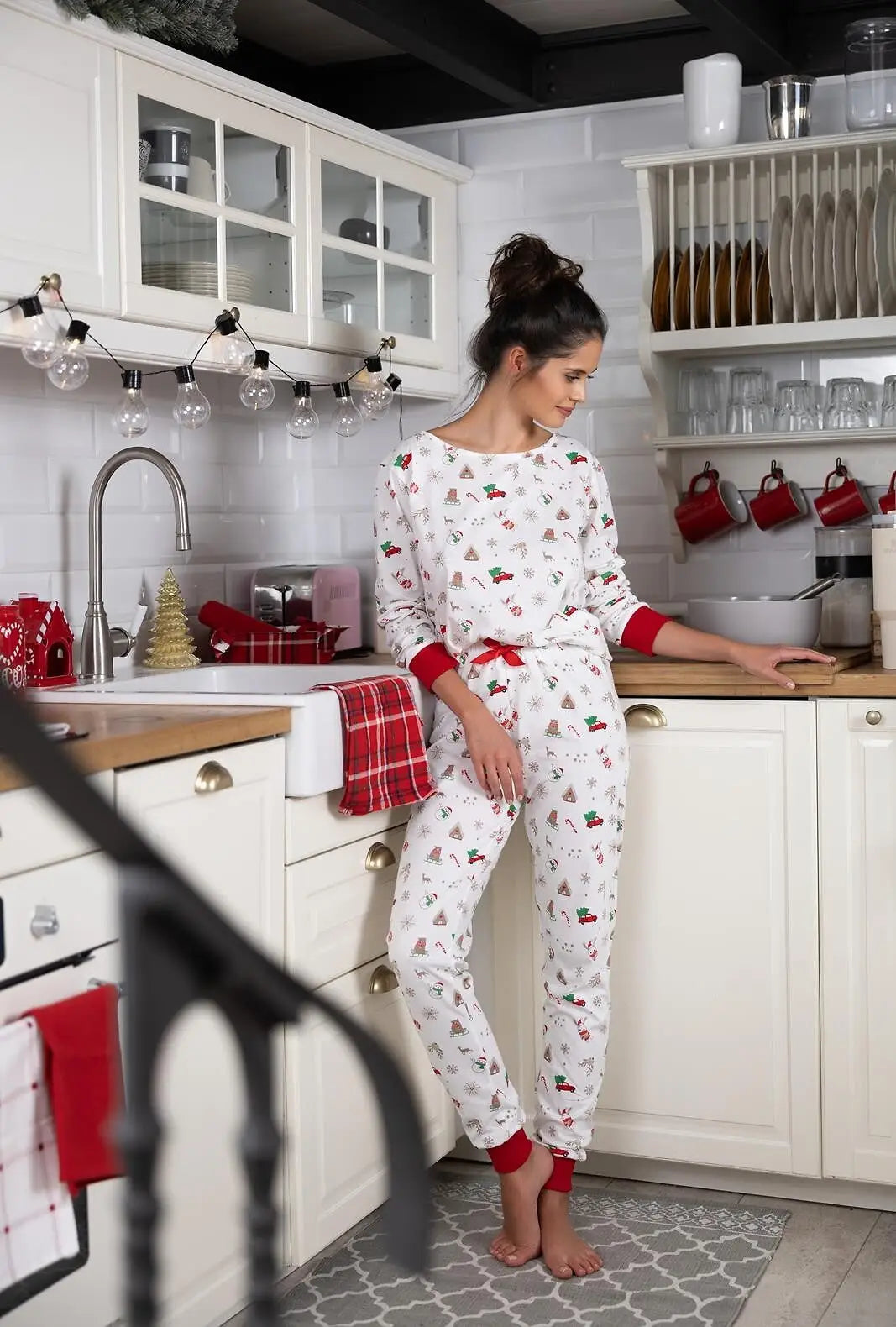 Samantha | pigiama da donna 100% cotone | tema natalizio