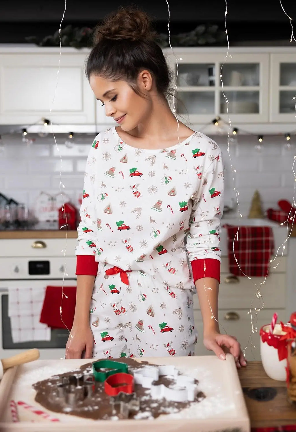 Samantha | pigiama da donna 100% cotone | tema natalizio