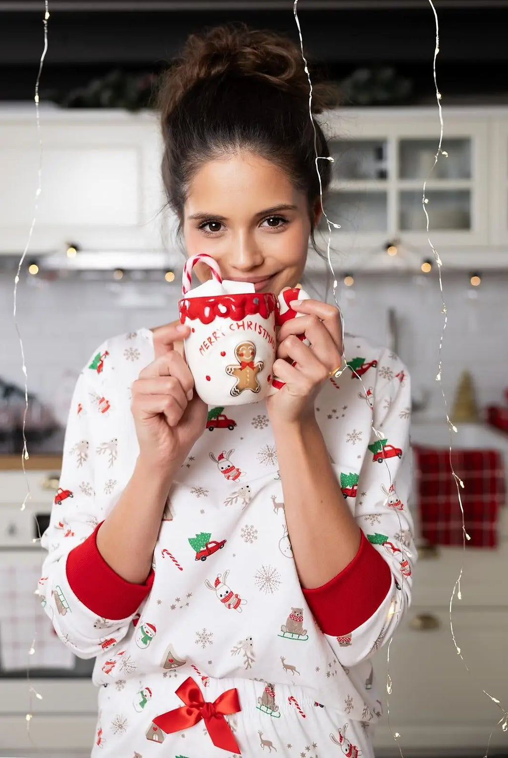 Samantha | pigiama da donna 100% cotone | tema natalizio