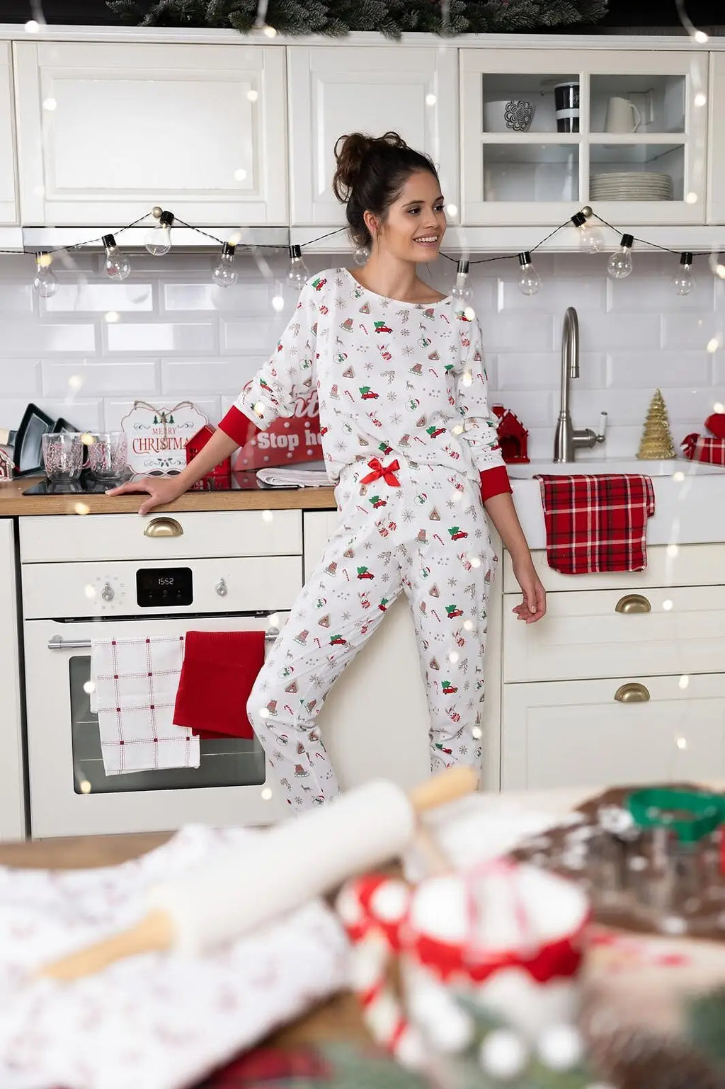 Samantha | pigiama da donna 100% cotone | tema natalizio