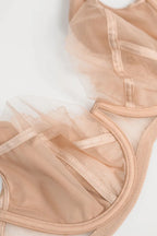 (selena) reggiseno soft da donna in pizzo nude con sostegno