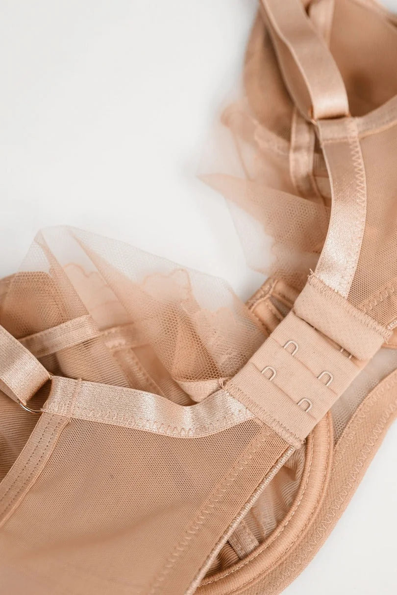 (selena) reggiseno soft da donna in pizzo nude con sostegno