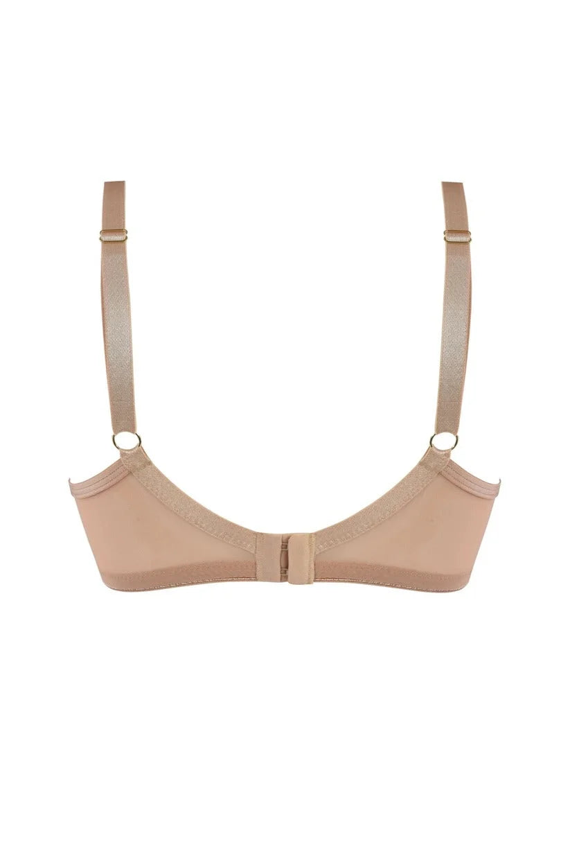 (selena) reggiseno soft da donna in pizzo nude con sostegno