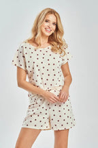 Selina | pigiama donna in cotone a pois – set estivo fresco