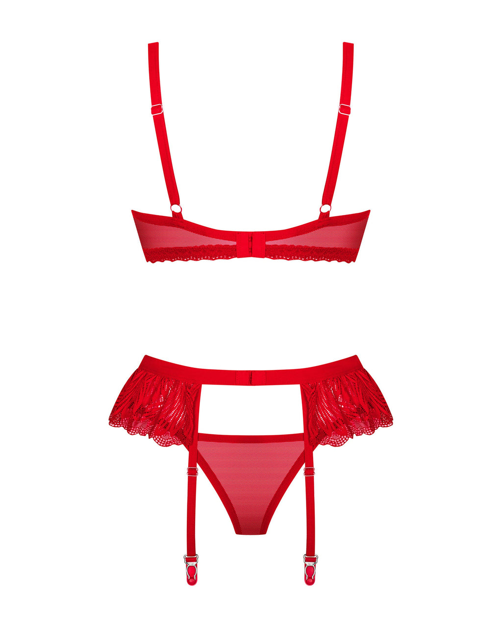 Set lingerie chilisa rosso – reggicalze reggiseno