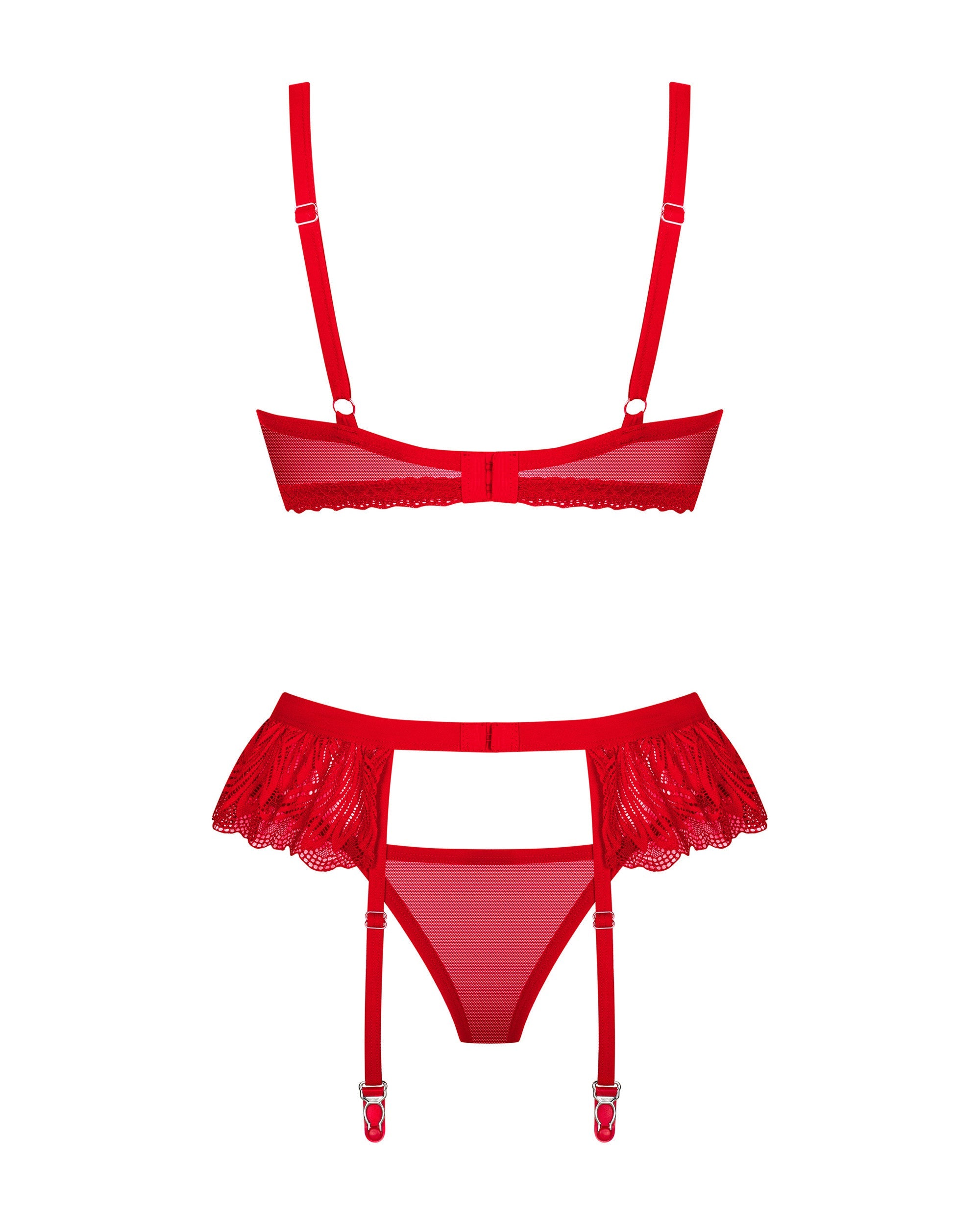 Set lingerie chilisa rosso – reggicalze reggiseno