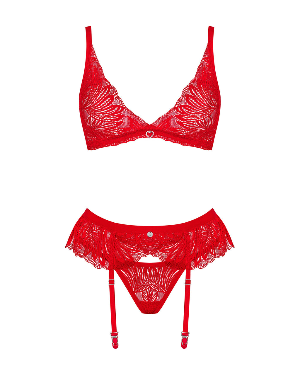 Set lingerie chilisa rosso – reggicalze reggiseno