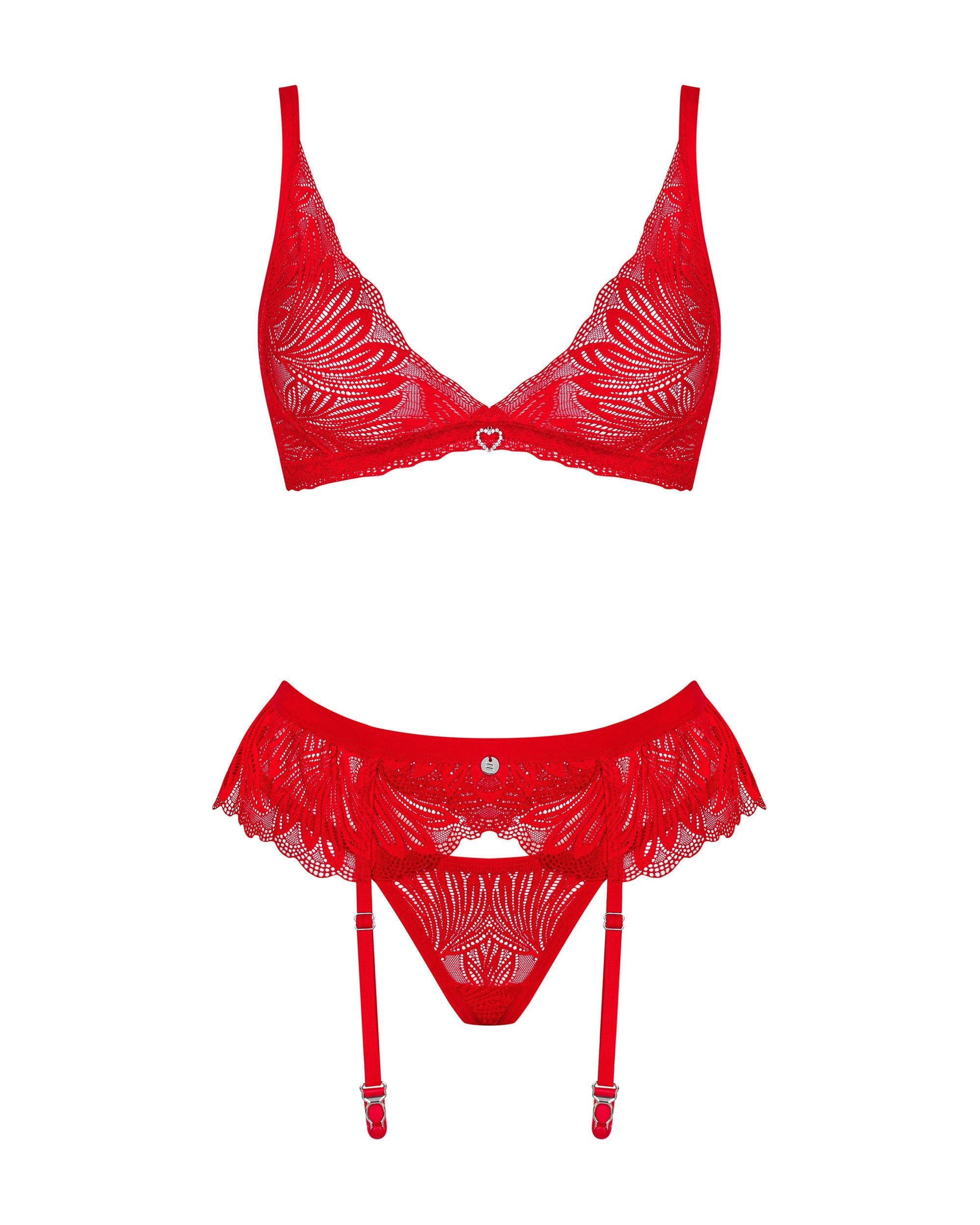 Set lingerie chilisa rosso – reggicalze reggiseno