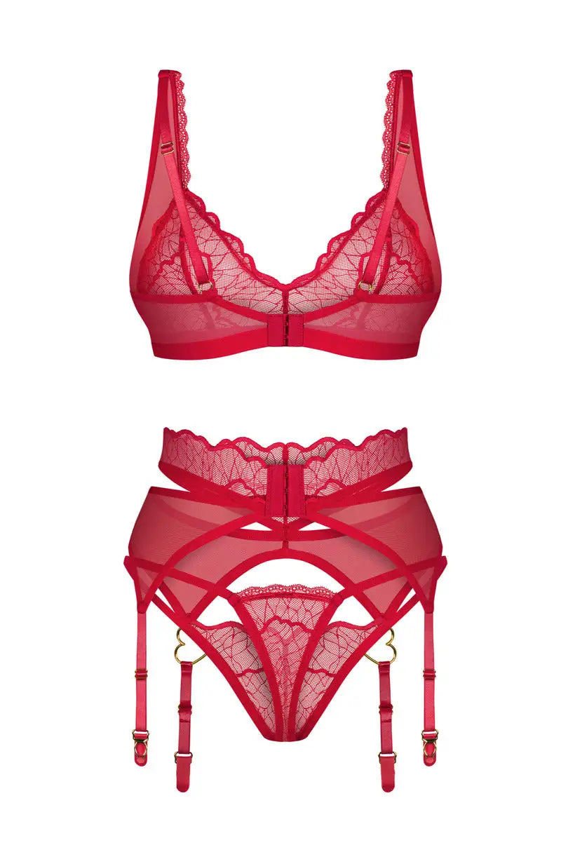 Set lingerie rosso in pizzo | cupide desir