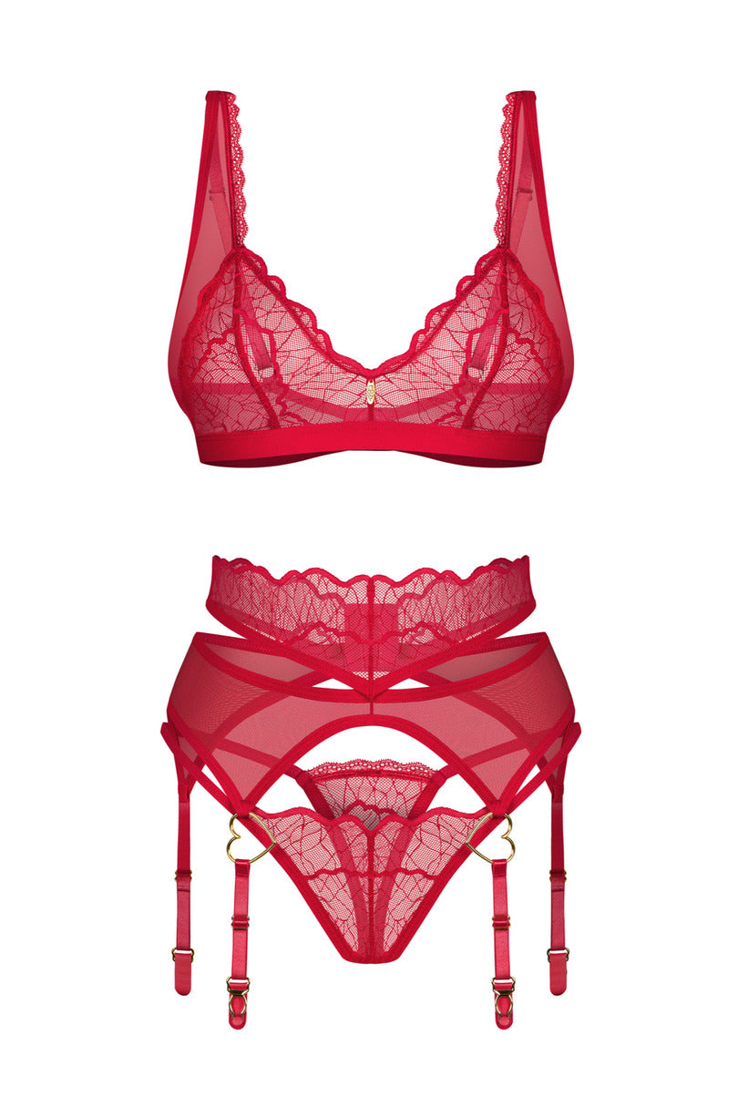 Set lingerie rosso in pizzo | cupide desir