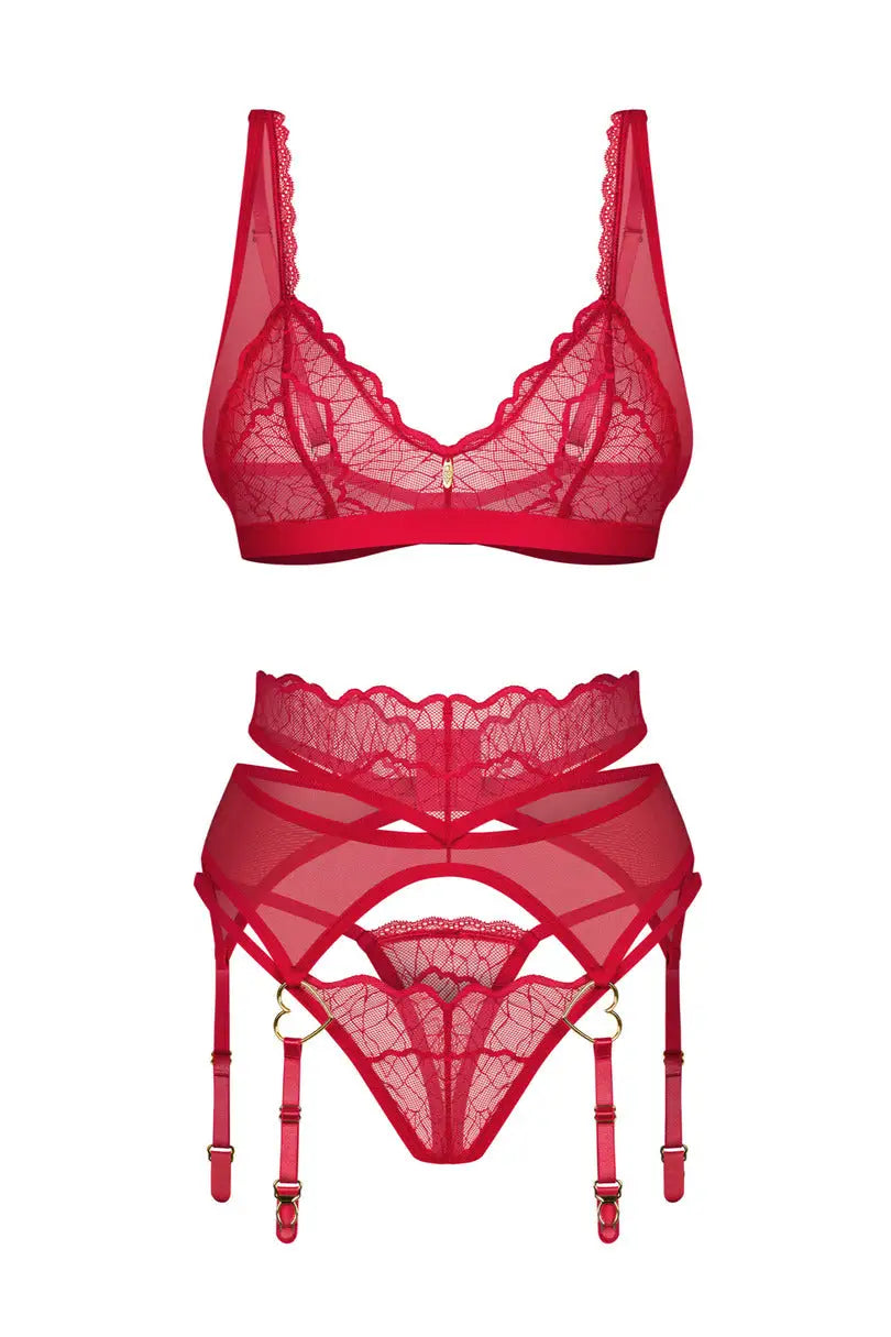 Set lingerie rosso in pizzo | cupide desir