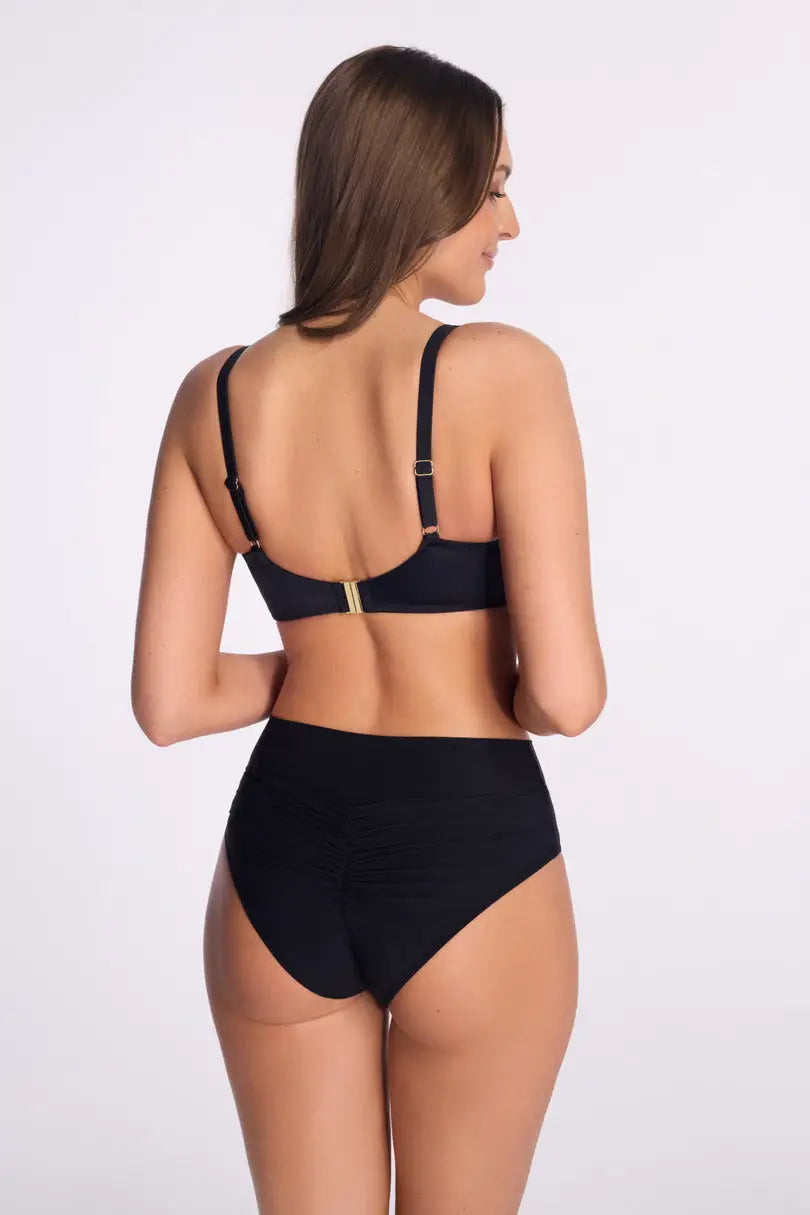 Slip bikini brasiliana a v con effetto arricciato (new