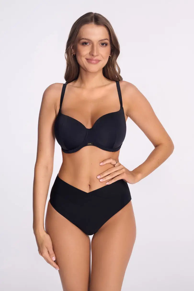 Slip bikini brasiliana a v con effetto arricciato (new