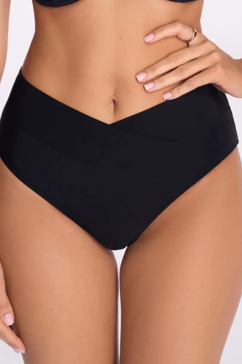 Slip bikini brasiliana a v con effetto arricciato (new
