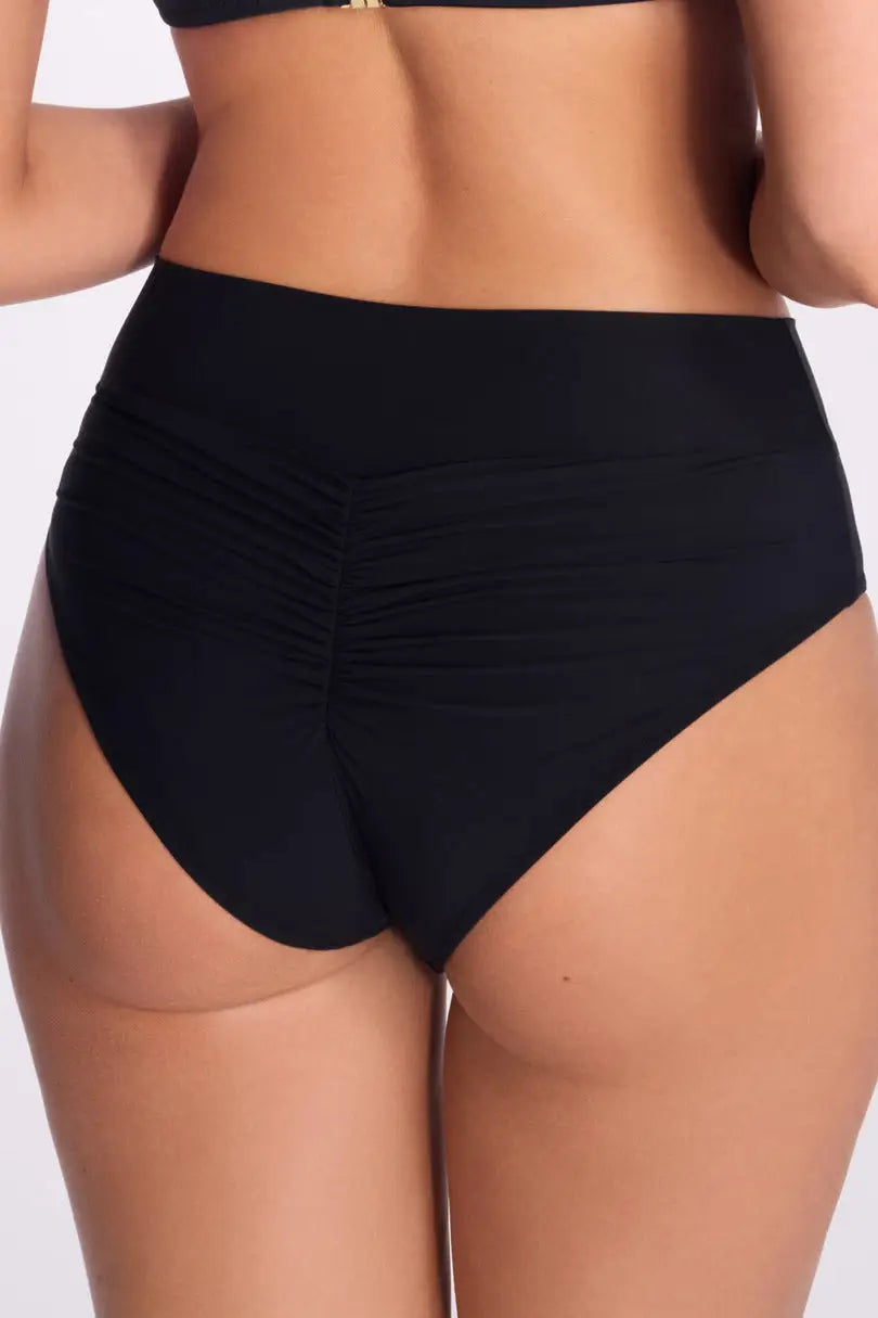 Slip bikini brasiliana a v con effetto arricciato (new