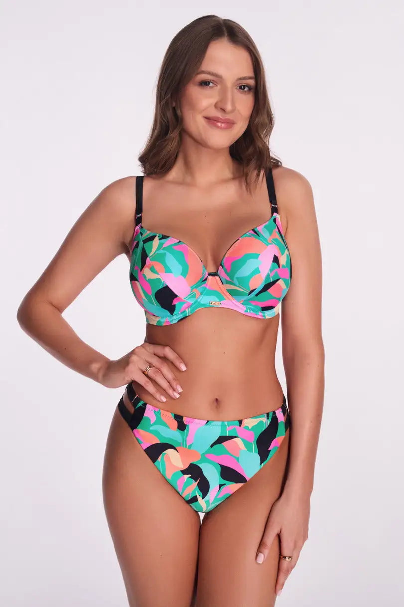 Slip bikini brasiliano con doppi cinturini (midnight sorbet)