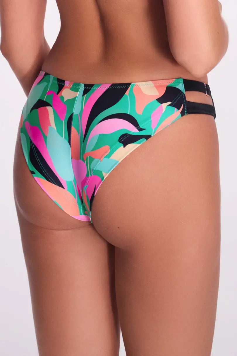 Slip bikini brasiliano con doppi cinturini (midnight sorbet)