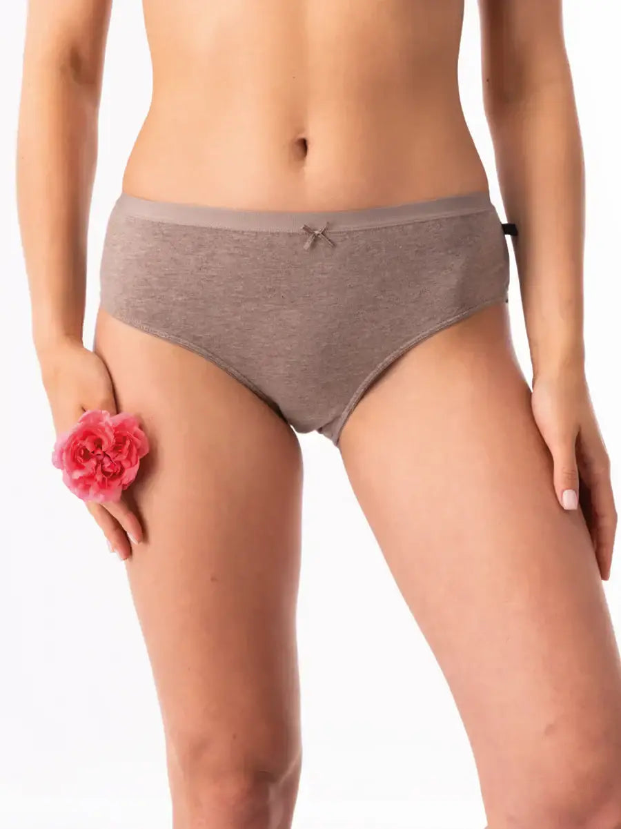 Slip bikini in cotone con retro pizzo - confezione da 2