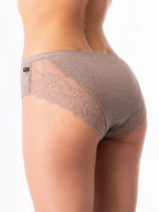 Slip bikini in cotone con retro pizzo - confezione da 2