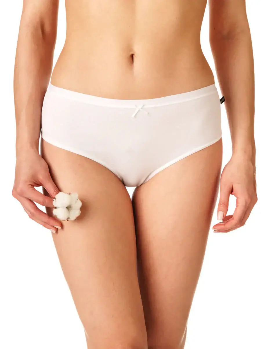 Slip bikini in cotone con retro pizzo - confezione da 2