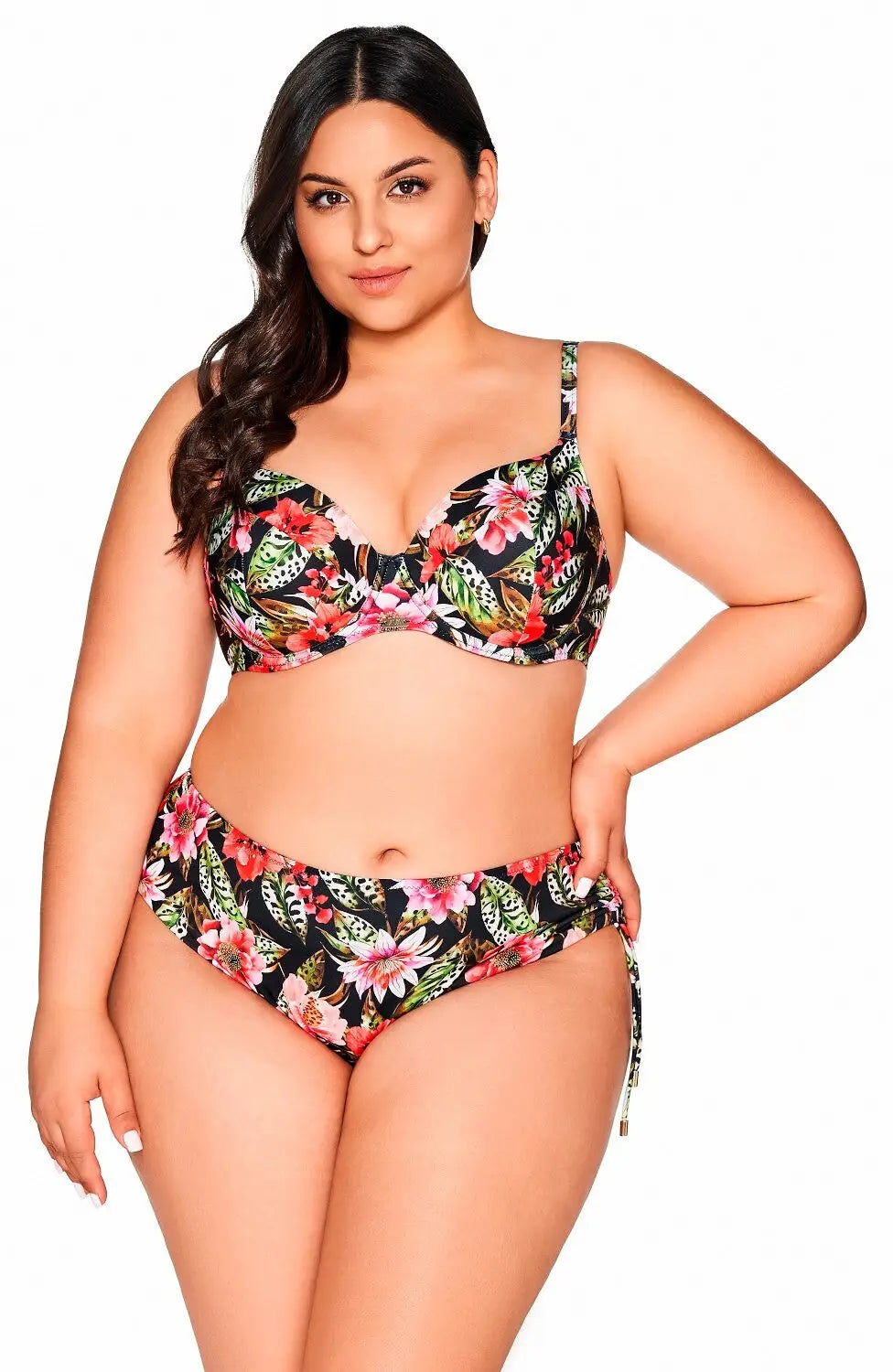 Slip bikini con regolazione laterale - floral