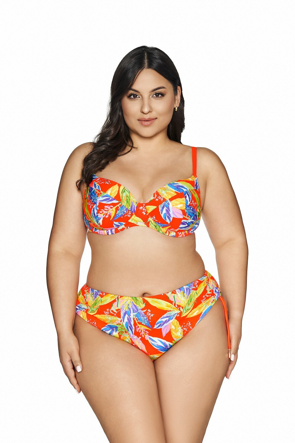 Slip bikini con regolazione laterale - vivid orange