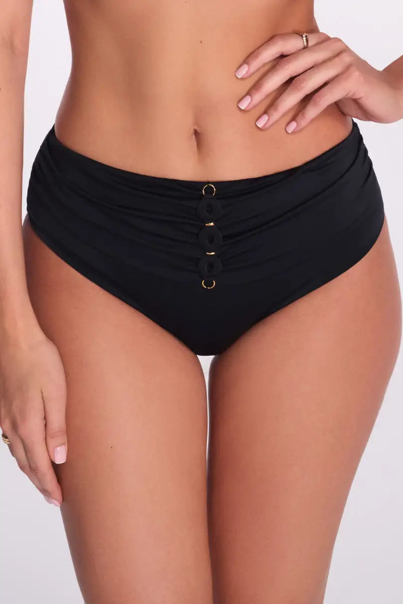 Slip bikini a vita alta modellante (new black)