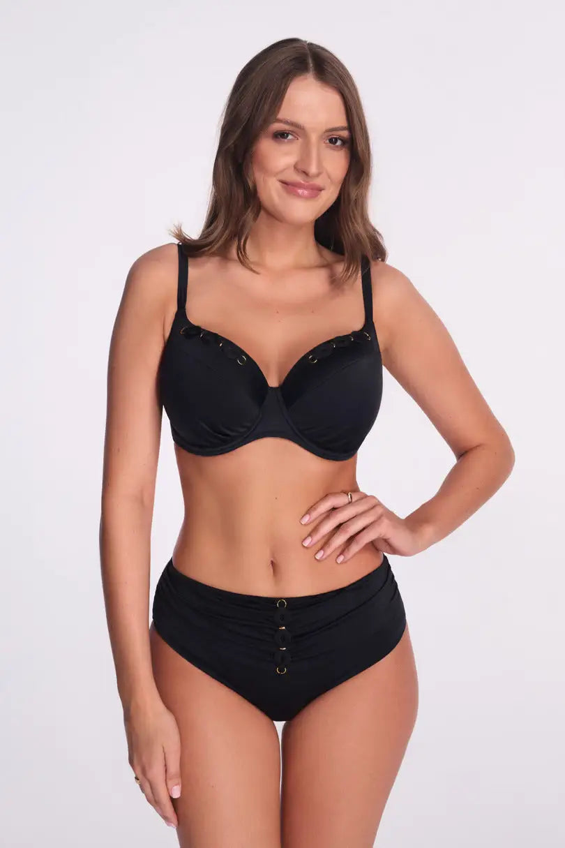 Slip bikini a vita alta modellante (new black)