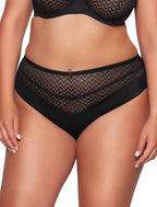 Slip brasiliano motivo geometrico vita alta - grace - nero
