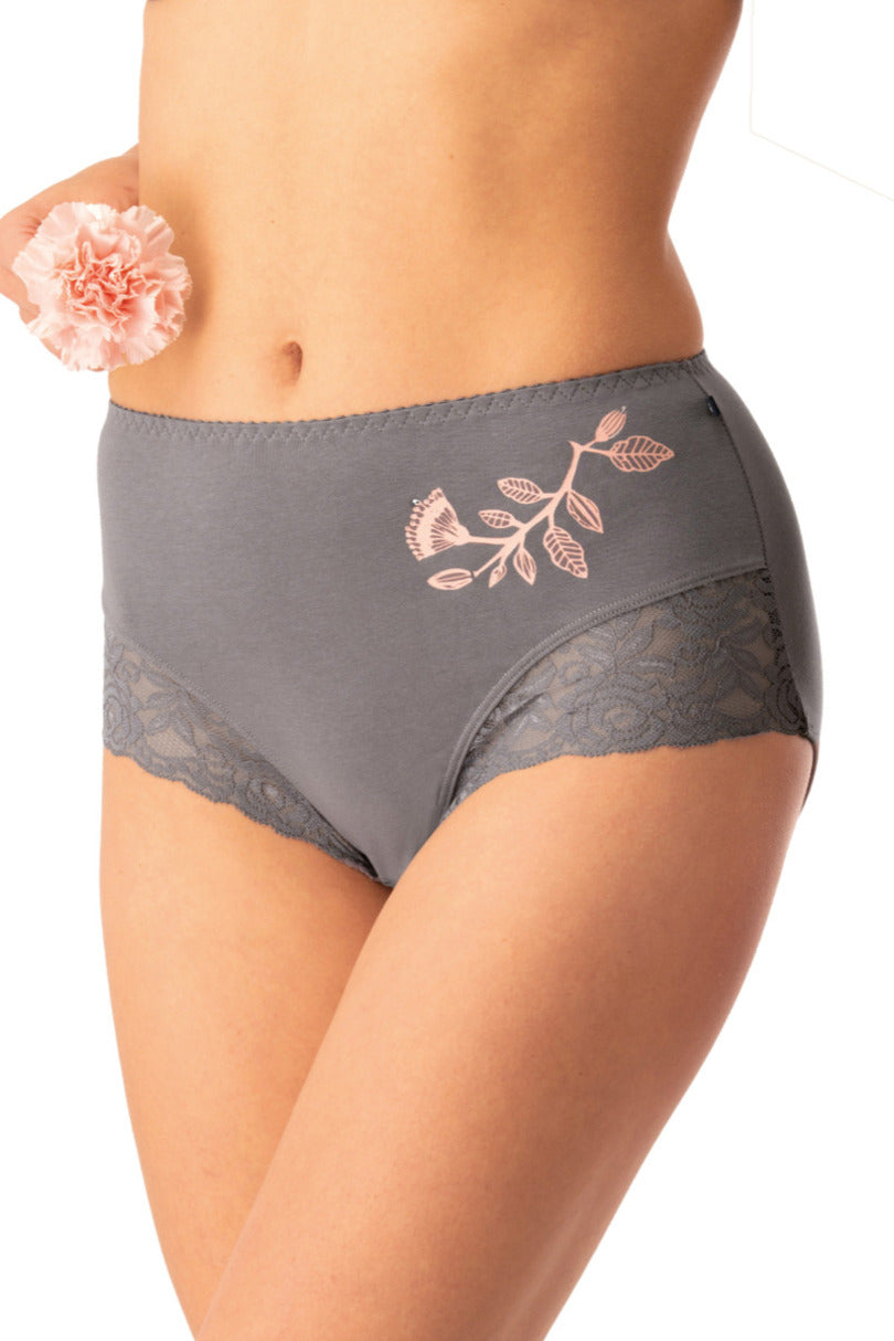 Slip donna a vita alta in cotone con retro in pizzo pack